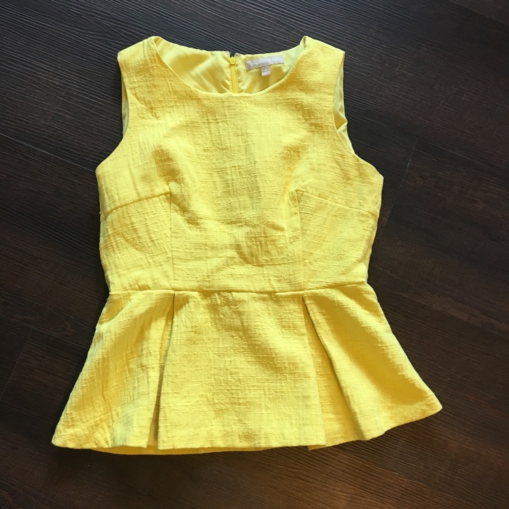 Banana republic yellow peplum top. Size 8